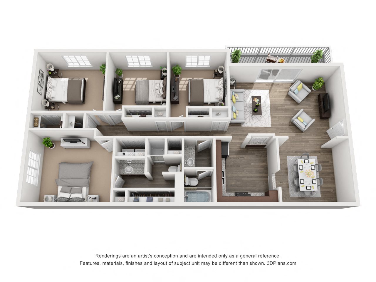 Four Bedroom Two Bath - 1588 Square Feet at Latitude at Riverchase, Hoover, Alabama